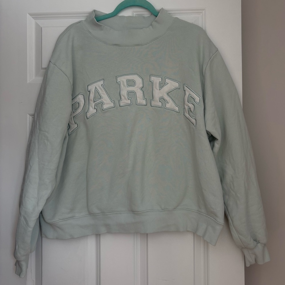 PARKE light blue mock neck crewneck
